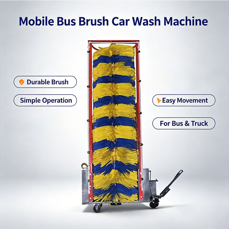 Portable Double Brush Bus Washing Machine Fully Electric Cleaning Machine for Intercity Coach and Freight Truck Station