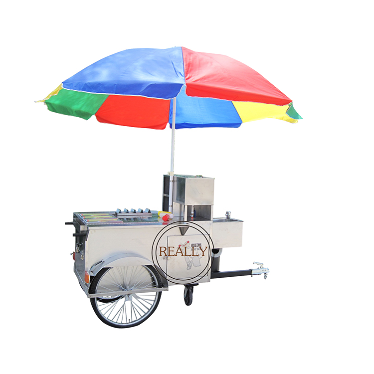 Fashion Street Outdoor Stainless Steel Mobile Hotdog Food Trailer United States Standards Hot Dog Fast Food Truck Portable Catering Cart