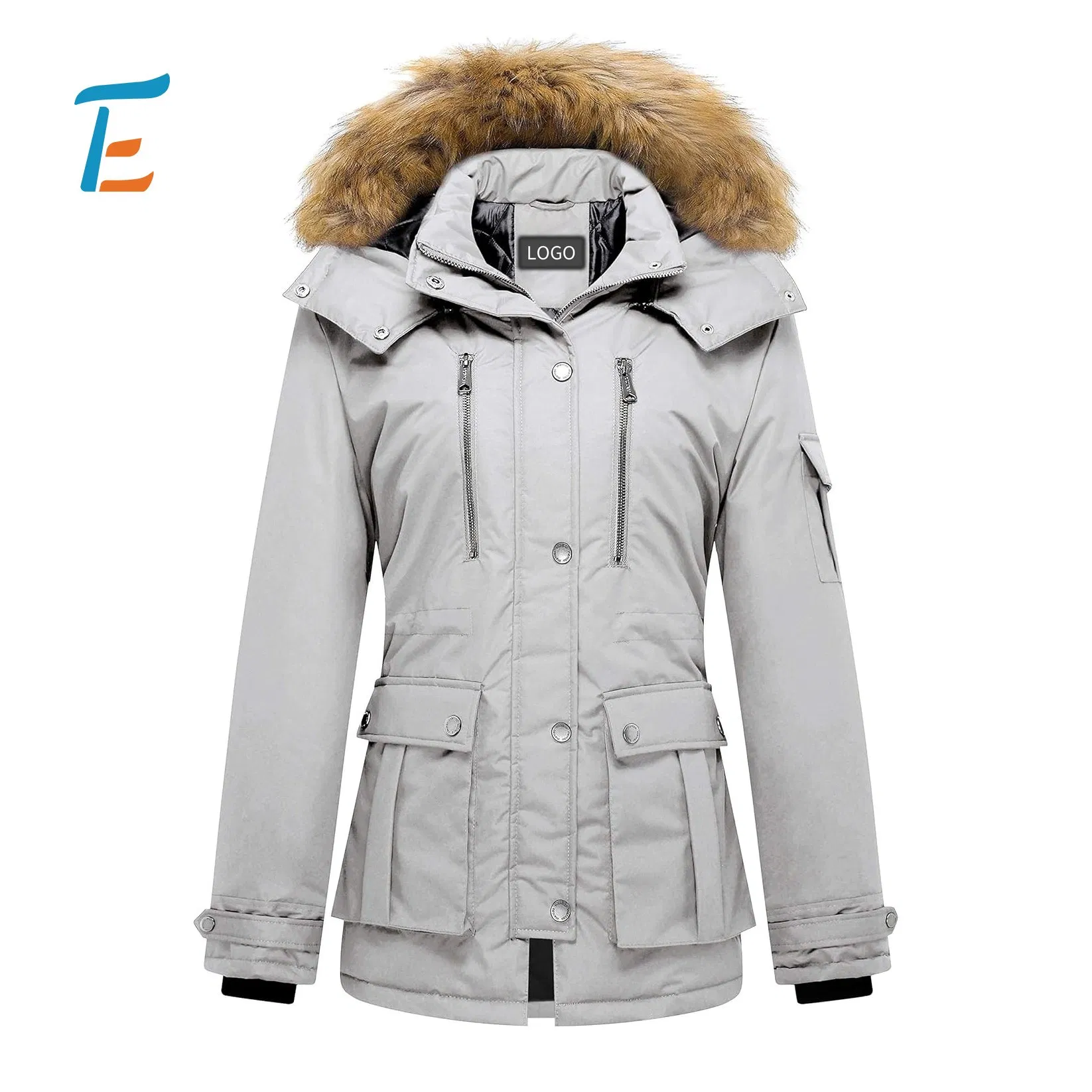 Thickened Long Winter Coat Womens Heavyweight Insulated Detachable Hooded Parka Jacket