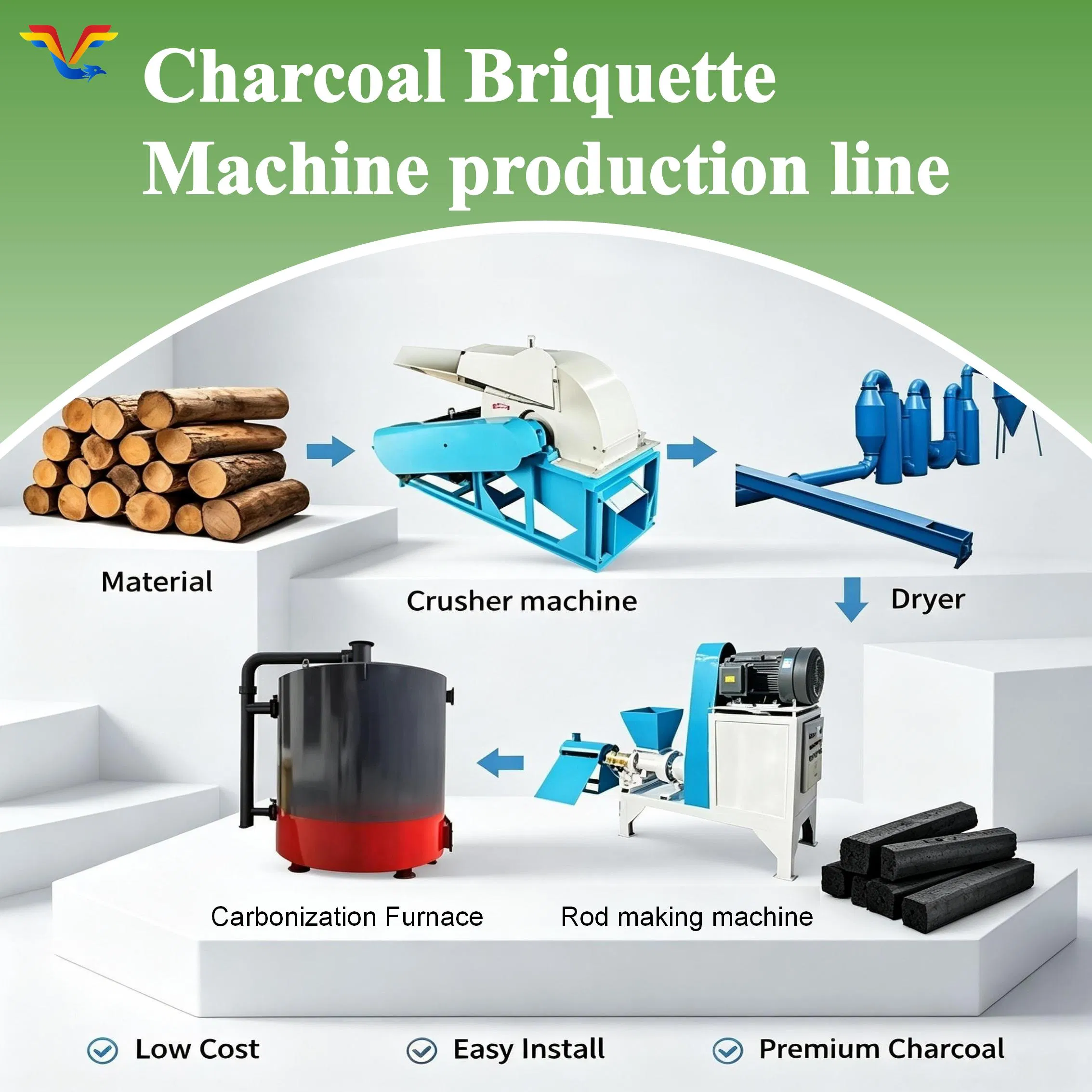 Hot-Selling Square Charcoal Briquette Press Machine Small Charcoal Machine Briquette Making