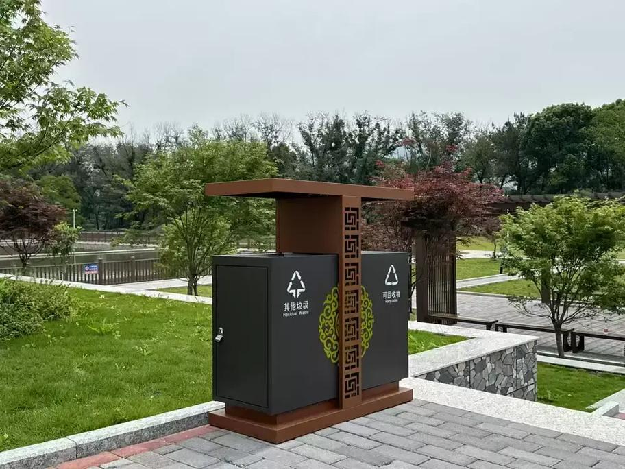 Custom Large Galvanized Metal Trash Can Wholesale Custom Multi-Color Metal Street Recycling Dustbin