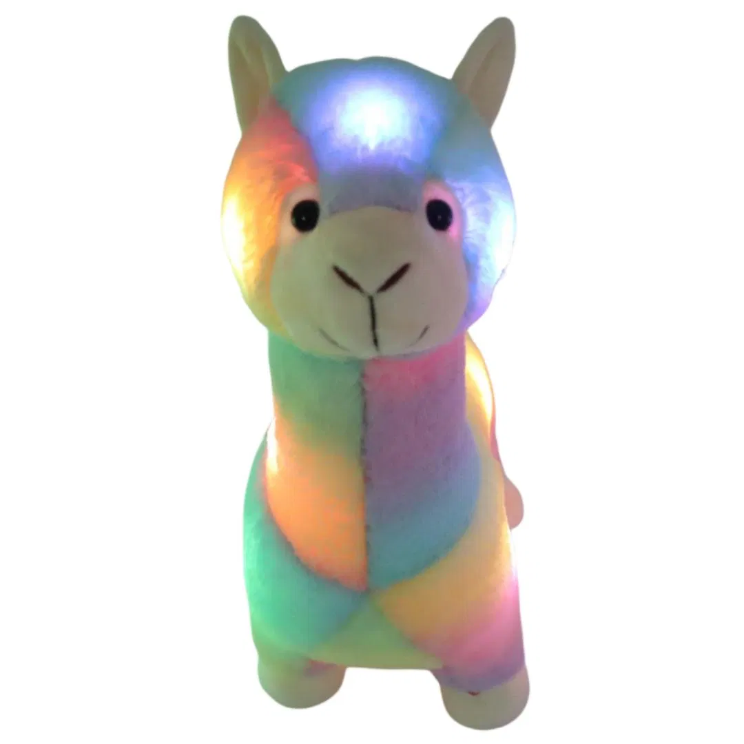 Custom 40cm Plush Alpaca with LED Light Shiny Plush Llama Stuffed Toys