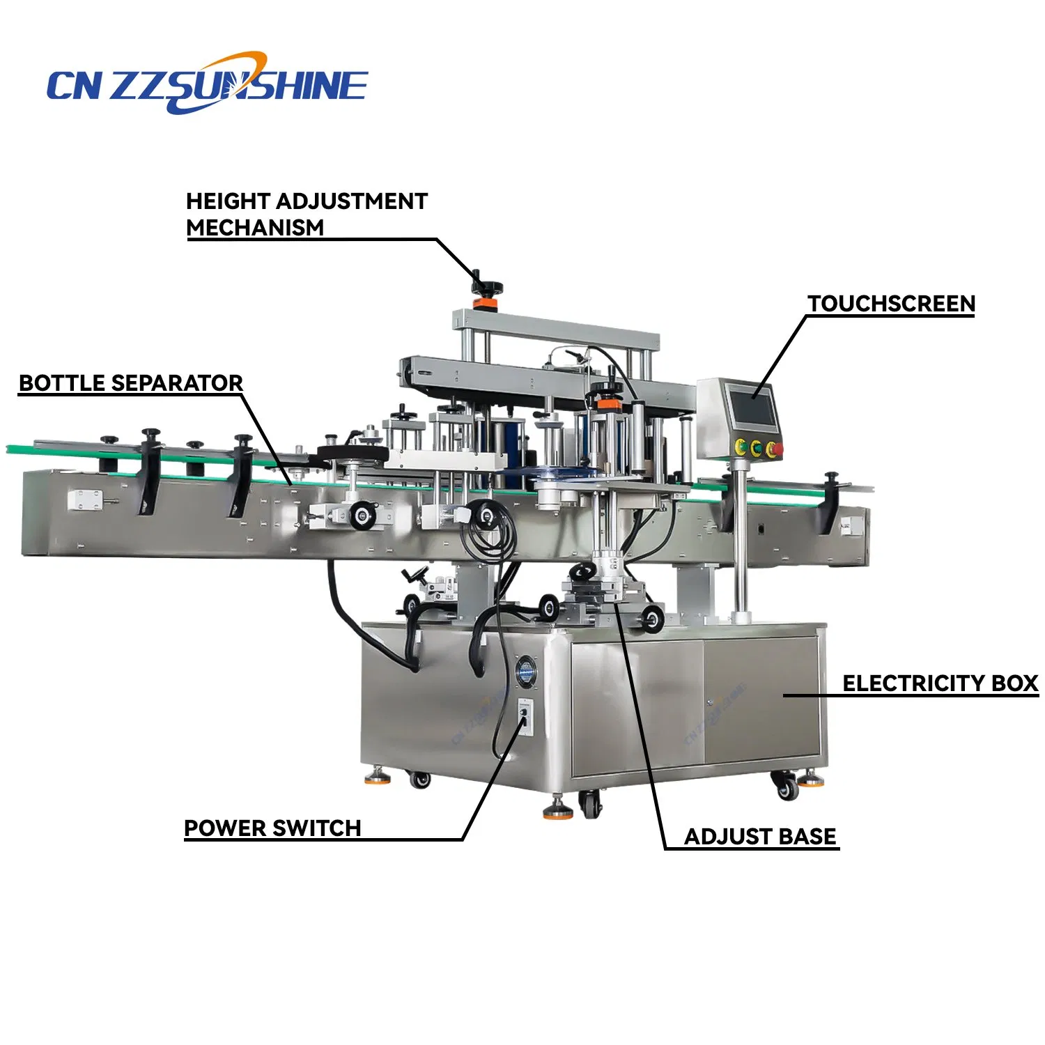 Factory China Round Bottle Sticker Labeling Machine for Beverage Production Line Double-Sided Labeling Machine