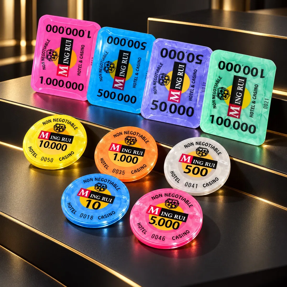 RFID Acrylic Poker Chips Customizable for Casino Table Games