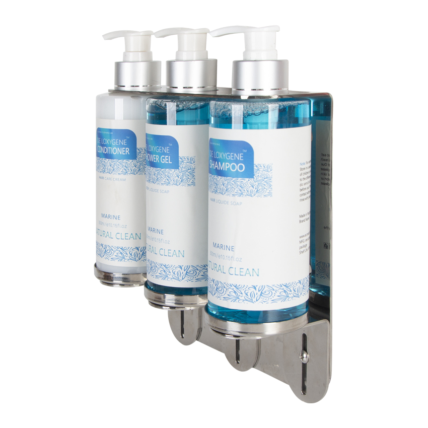 Stainless Steel Liquid Soap Dispenser Holder Wall Mount Shampoo Dispenser Holder
