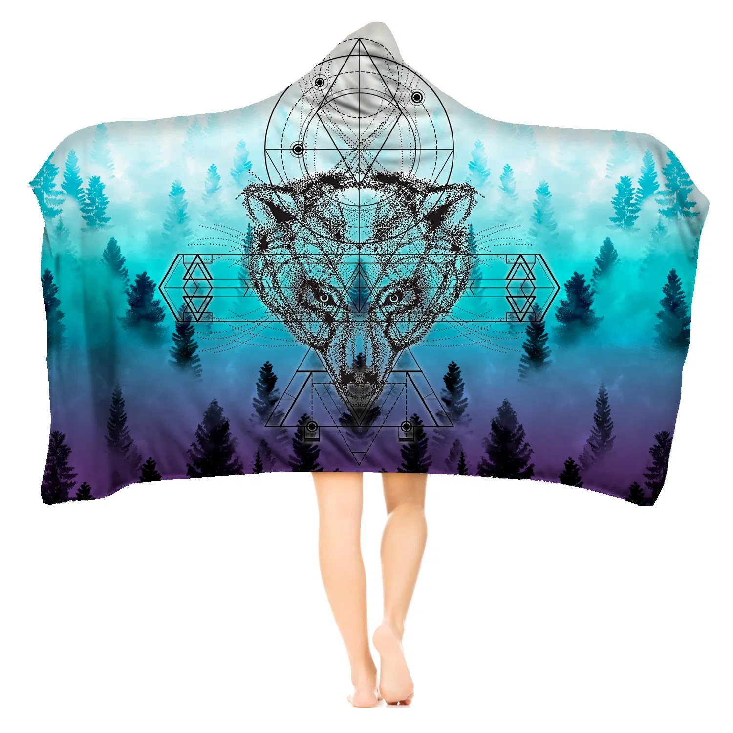 Creative Design Warm Wearable Blanket Over Size Fleece Hoodie Sweatshirt Blanket for Winter