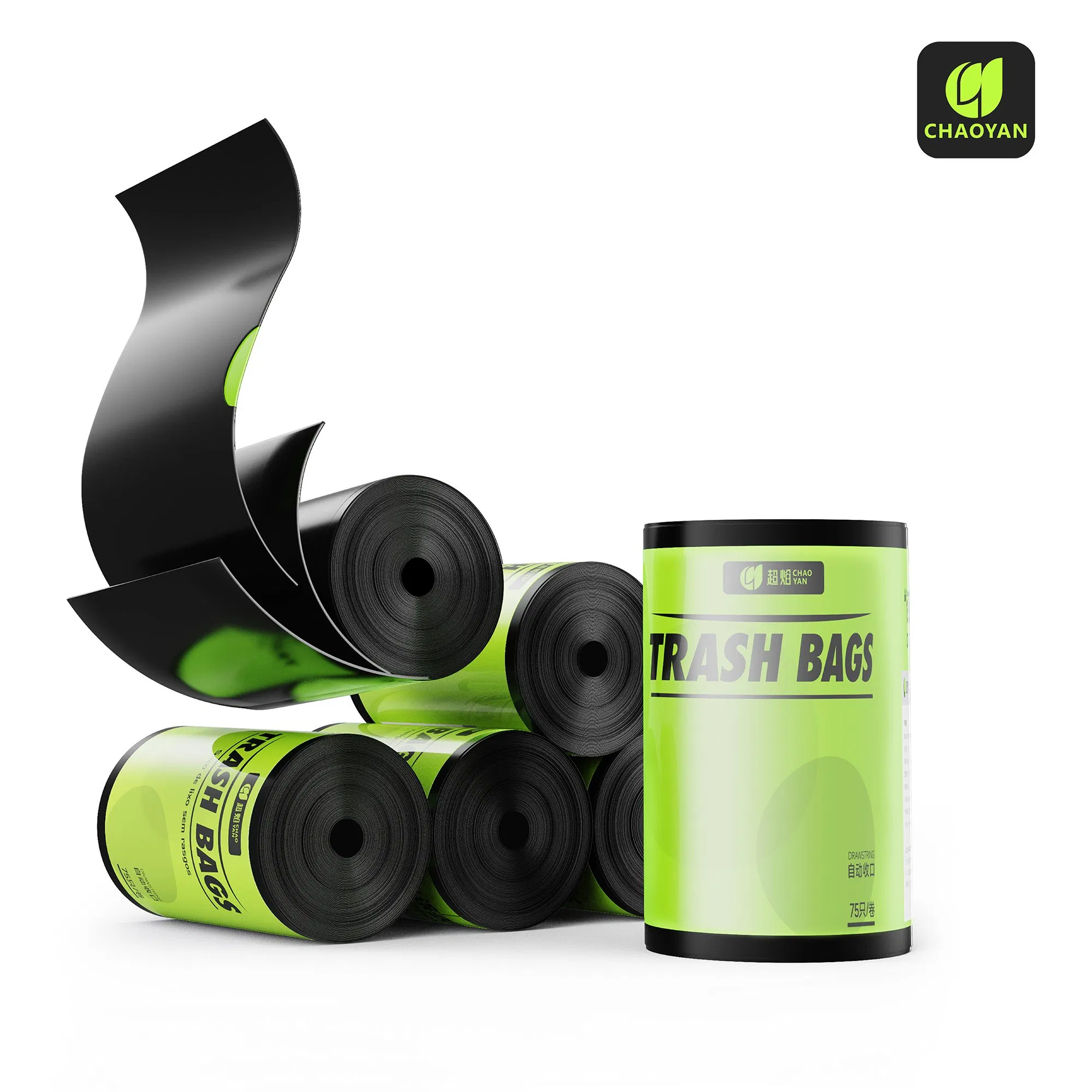 13 Gallon Customized Trash Bin Bag Liner Drawstring Tie Handle Home Waste Bags for Multicolored Contractor Thicker Robust Leak-Proof