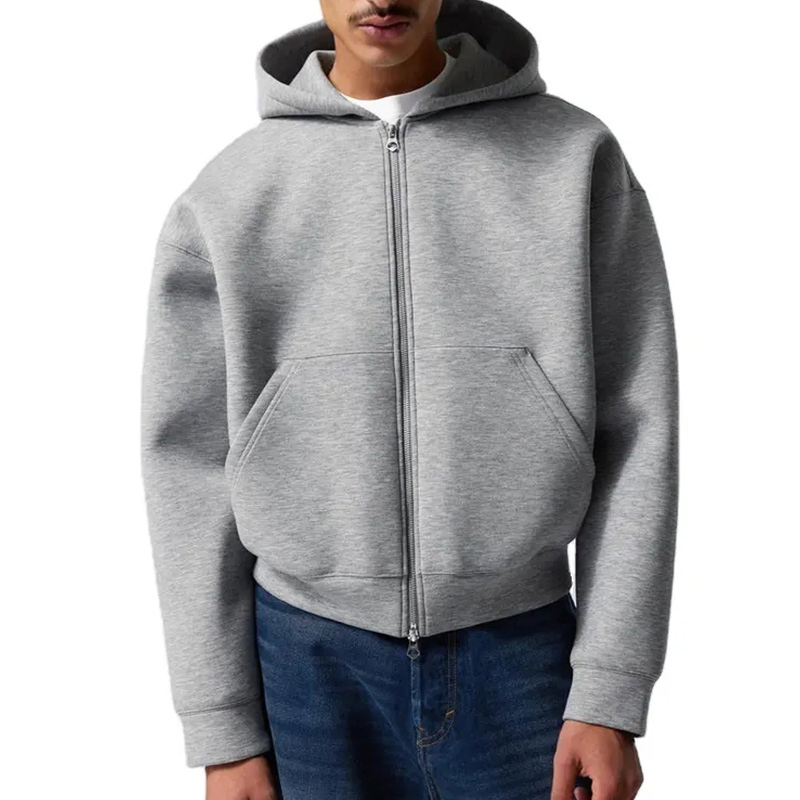 Custom Zip up Oversized Streetwear Essentials Sweatshirt Heavyweight Scuba Jacket Hoodie Men