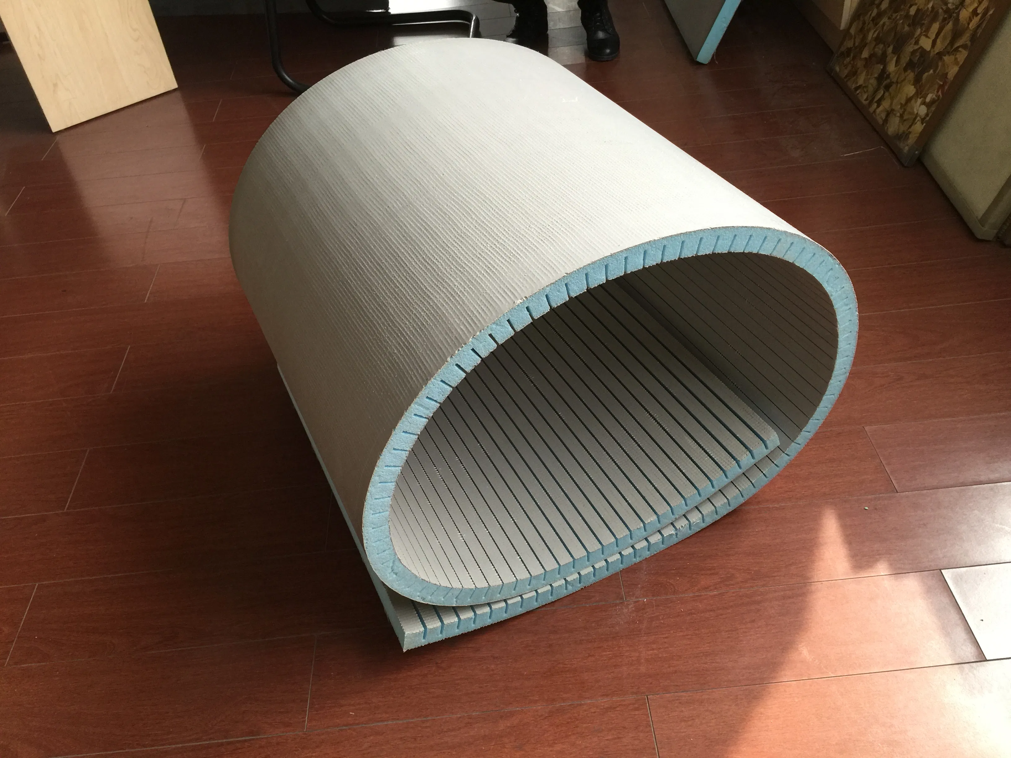 Extruded Foam Insulation Tile Featuring Innovative Curved Polystyrene Board