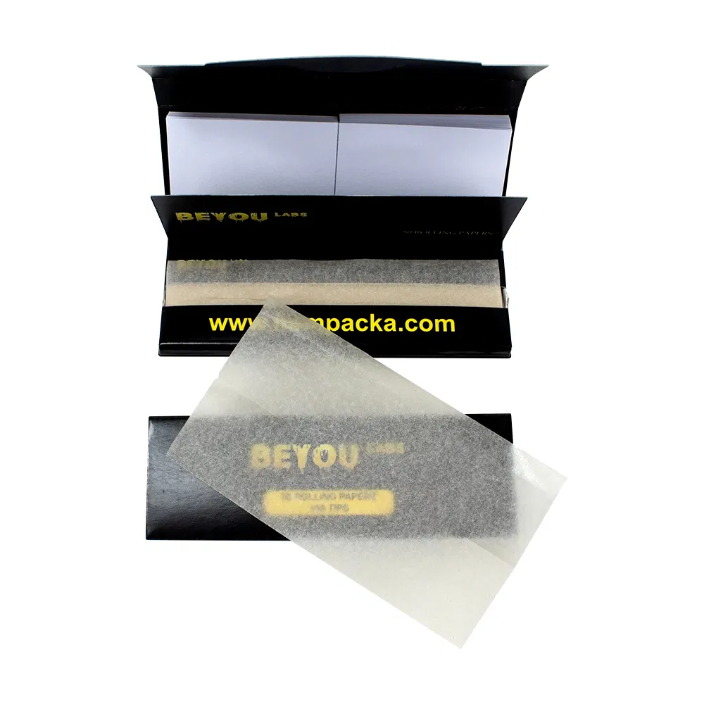Low MOQ Custom Raw Rolling Paper with Tips Customized Designs Available