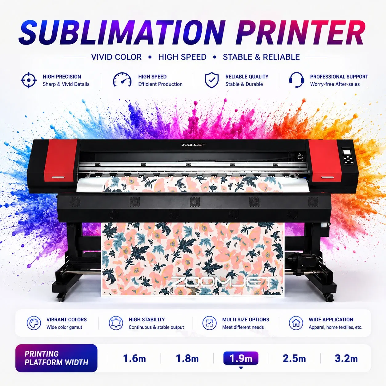 China Manufacturer High Speed 1.9 Large Format Sublimation Printer