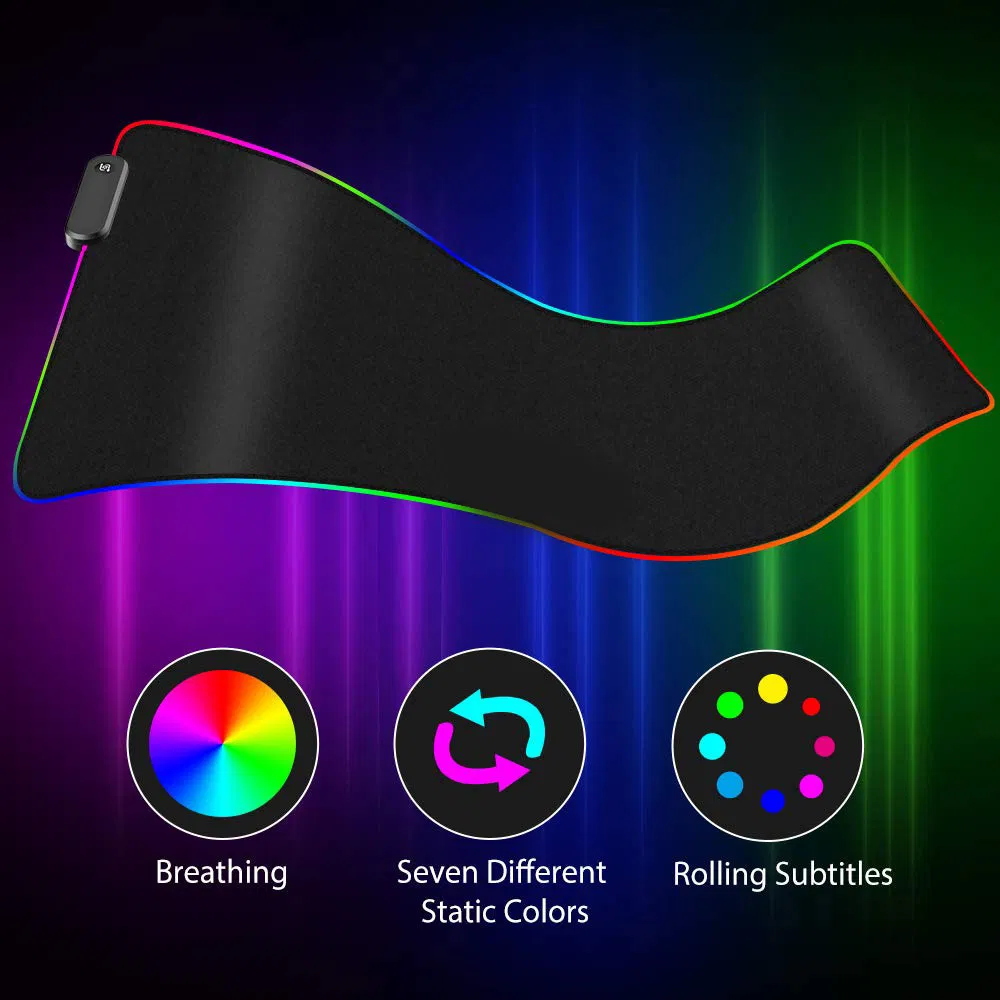 300 * 800 * 3mm Waterproof Personalized Custom Logo Rubber Large LED RGB Gaming Mouse Pad