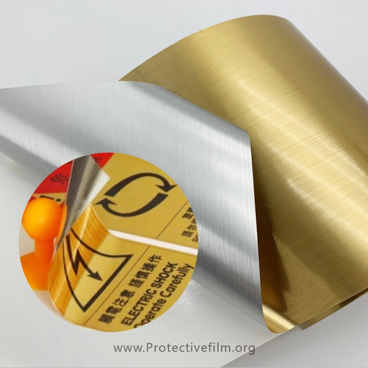 Brushed Gold Membrane Sticker Printing Material Pet Film Self Adhesive Metallic Film