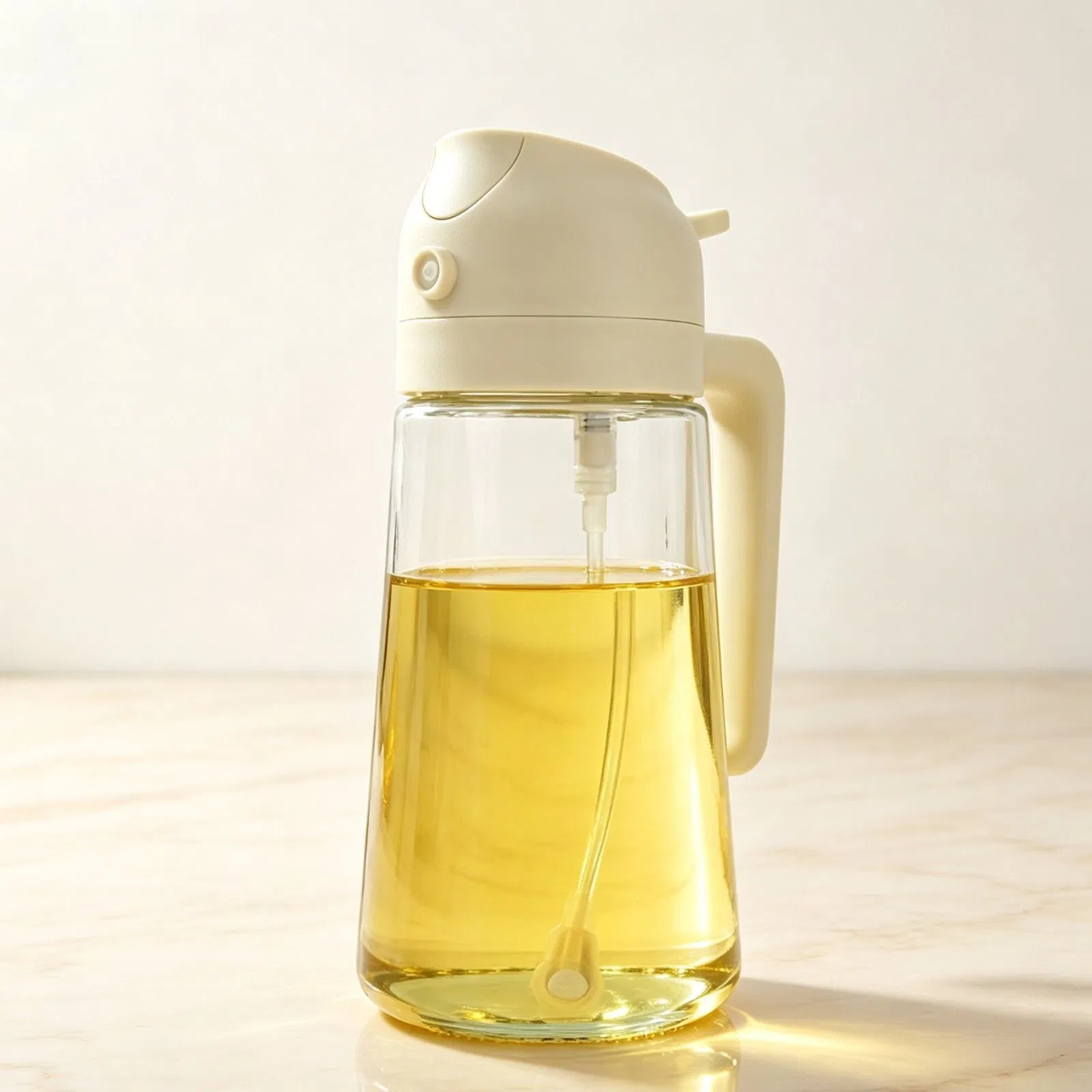 Atomized Cooking Oil Sprayer One Key 2 in 1 Spray Bottle for Household Food Making