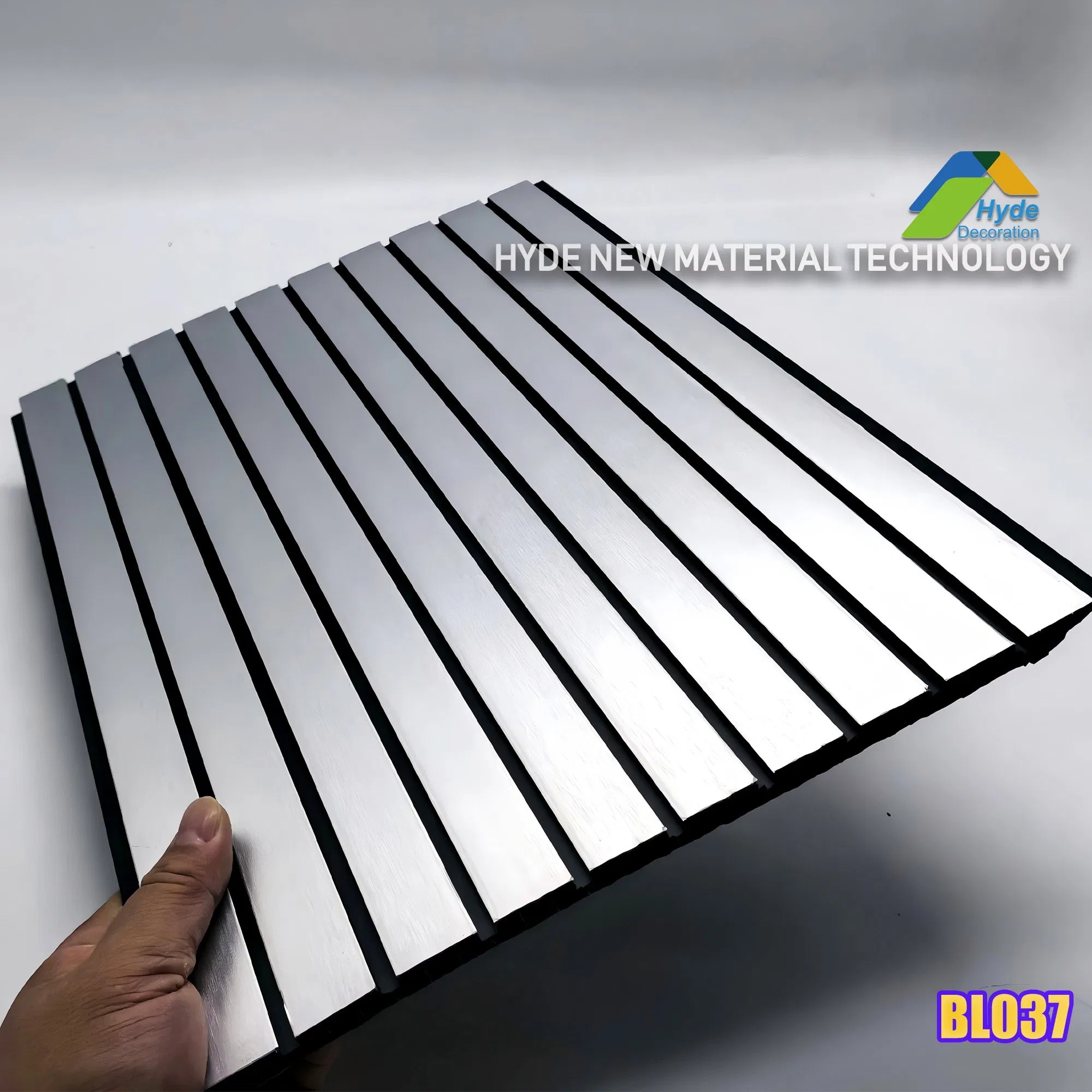 Premium Interior Decoration Material PVC Flutted Wall Board Black Line 300mm Laminated Fluted Panel for Bedroom