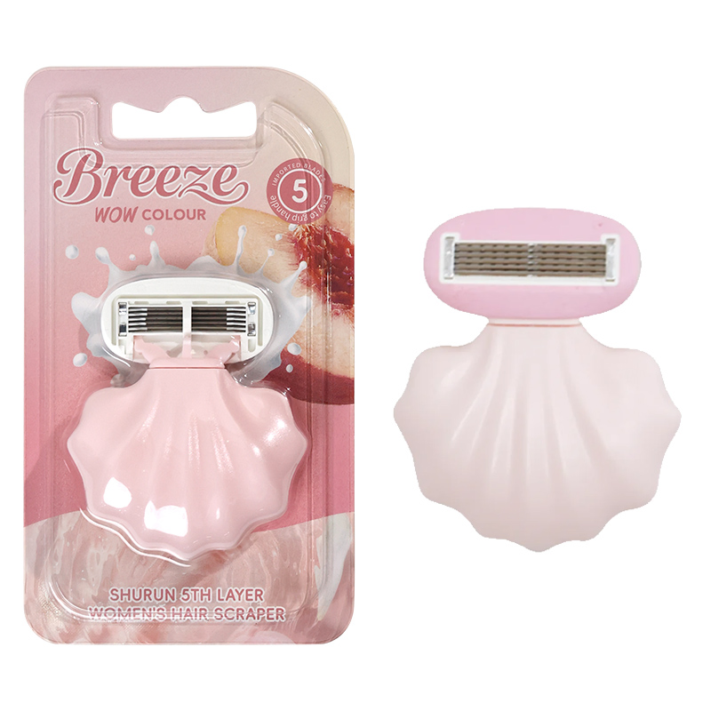 Shell Shaped Ladies Shaver Manual Razor for Women 5-Blade System for Smooth Underarm Shaving