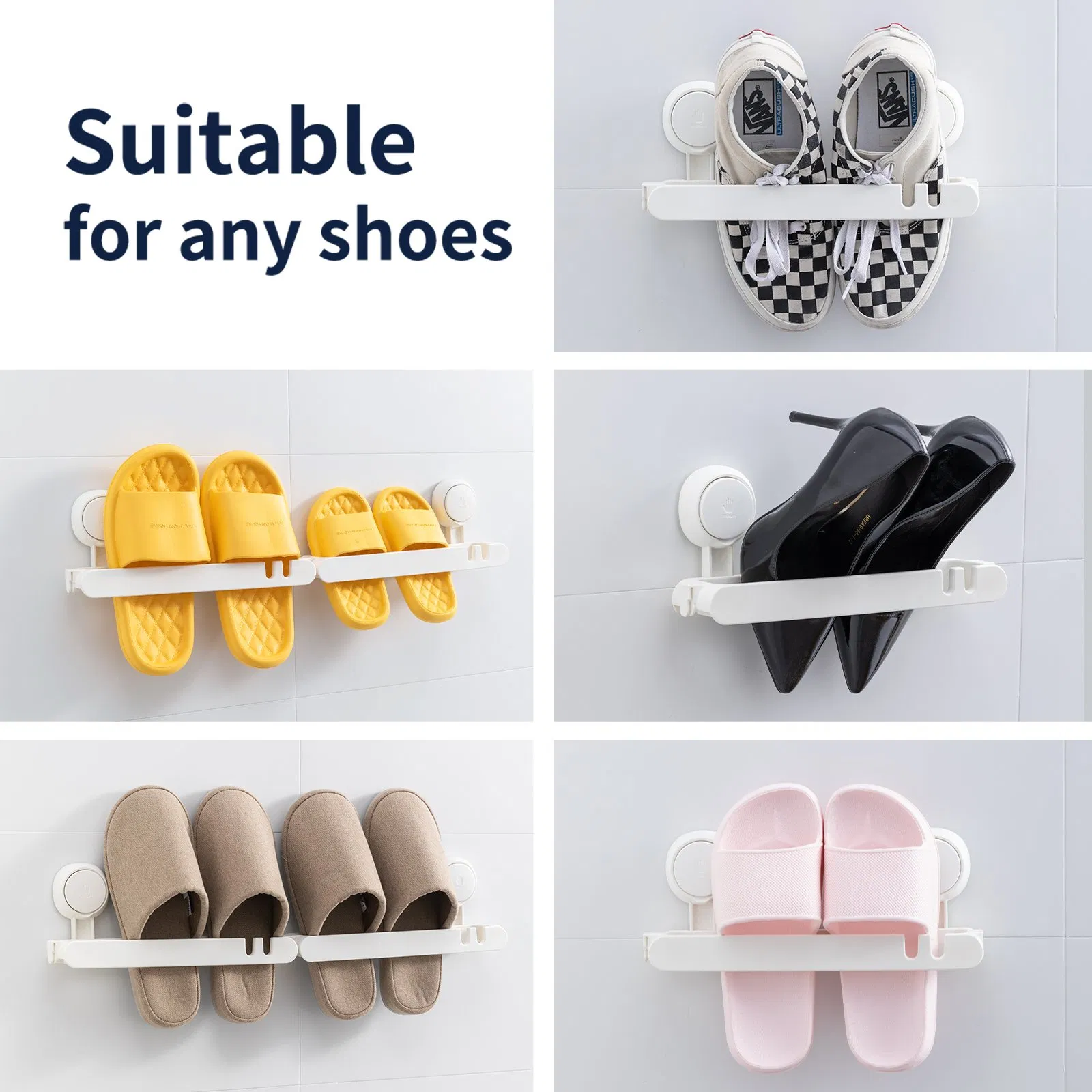 Bathroom Slipper Holder Bathroom Wall-Mounted Foldable Slippers Rack Shoe Rack Wholesale
