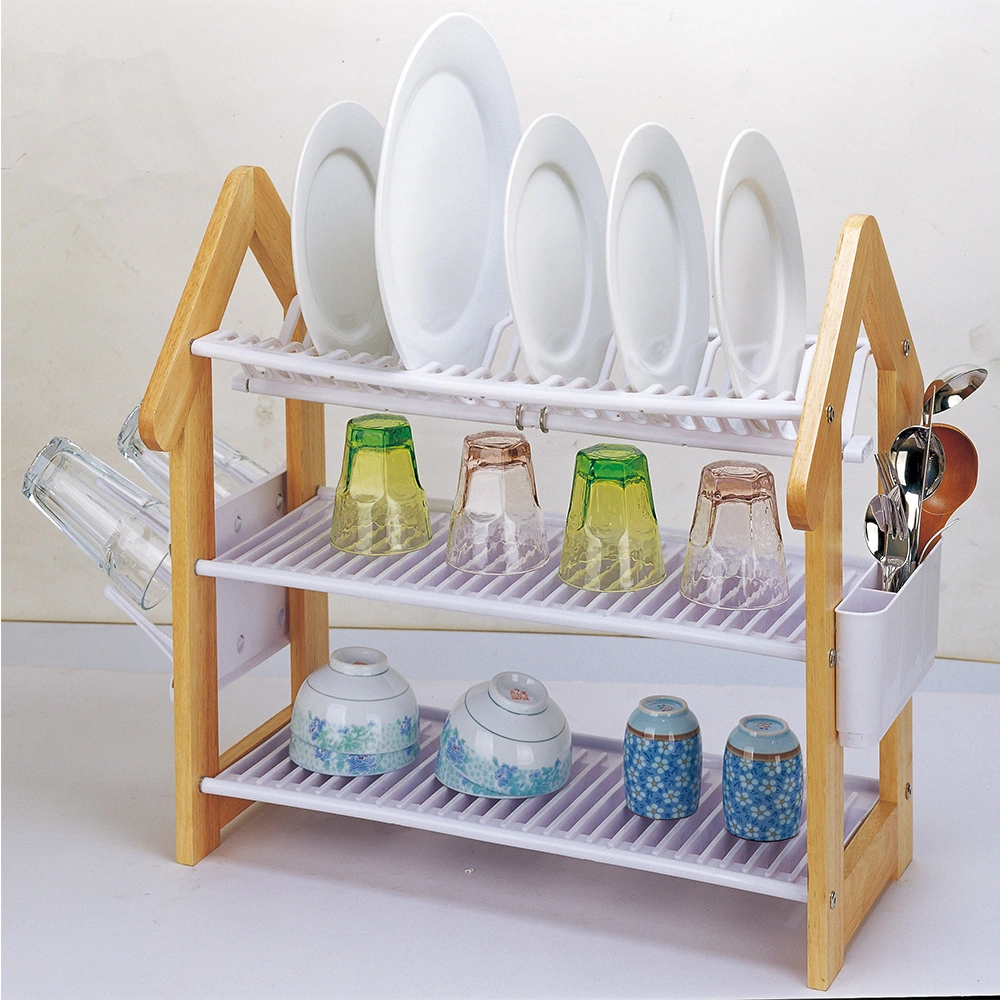 Frequrntly-Used Steel Wire Two Tiers Dish Rack Kitchen Storage Rack Metal Dish Drying Rack