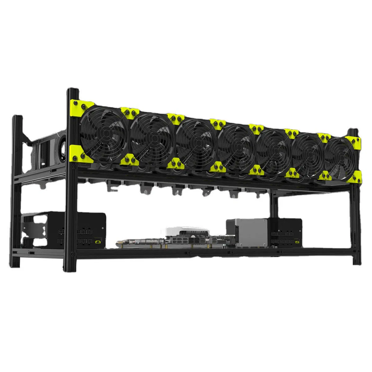 Factory Customization 6 Gpualuminum Alloy Open Air Rig Rack Case USB Port ATX PSU Stackable ATX Form Factor Computer