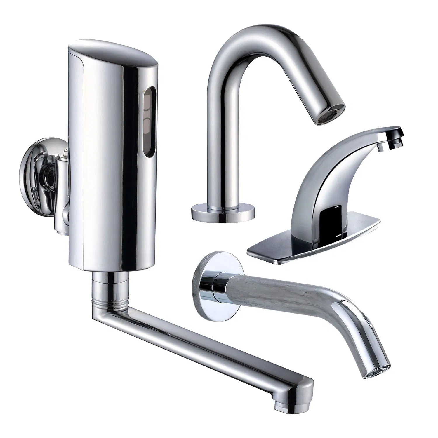 Auto Infrared Sensor Faucet Taps Mixer Wall Mount Automatic Sensor Faucet in Bathroom Basin Kitchen with Control Box