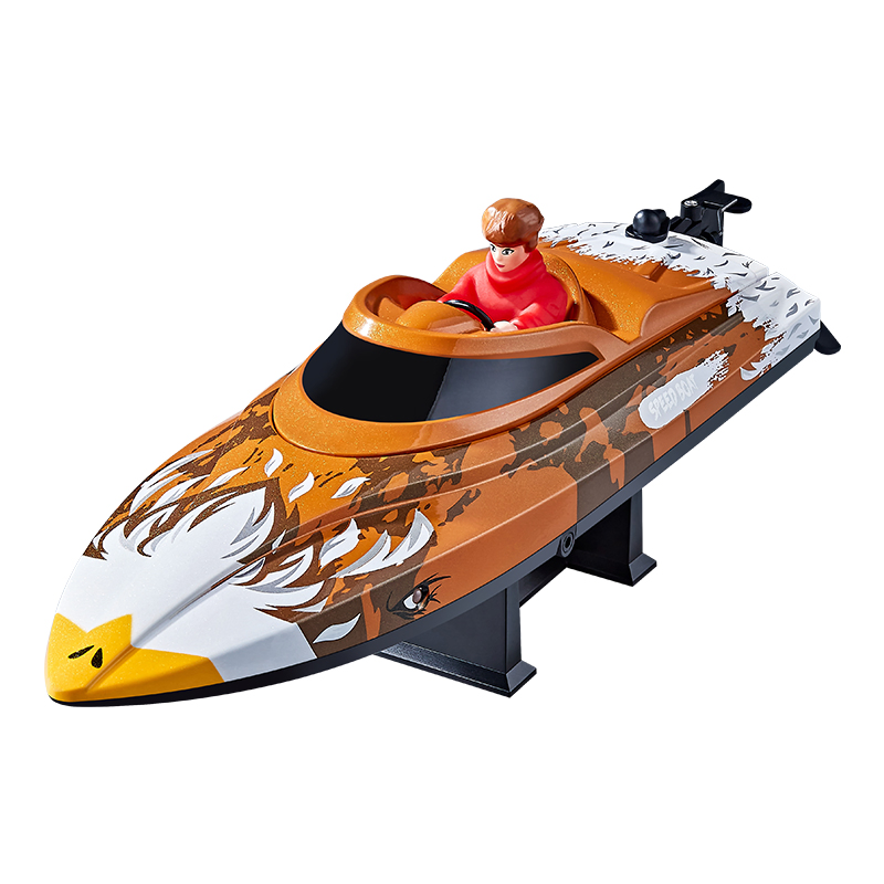 Fast Water Toy Speedboat 2.4G Remote Control LED Light 25km/H for Kids 180 Brushed Motor 7.4V Battery High Speed Boat