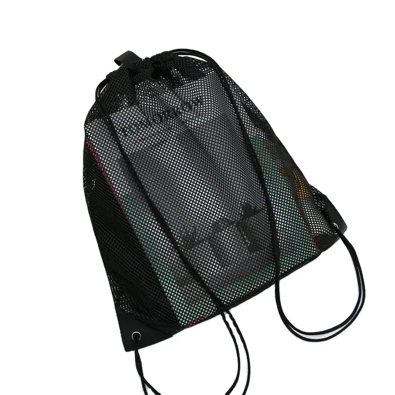 Mesh Drawstring Backpack Bag Multifunction Mesh Bag for Swimming, Gym, Clothes