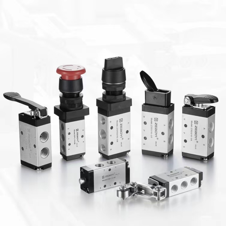 Two-Position Five-Way Manual Mechanical Valve Pneumatic Air Solenoid Valve