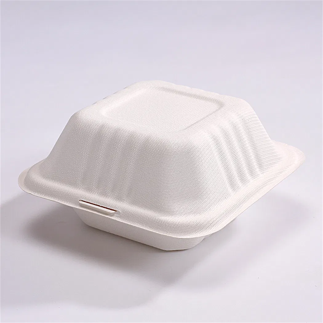 High Quality Disposable Eco-Friendly Wholesale Price Bagasse Pulp 5" Clamshell Food Container