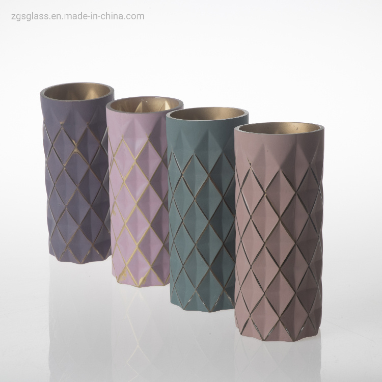 Cylinder Glass Vase Customized Color Flower Glass Vase for Home Decoration Flower Glass Vase