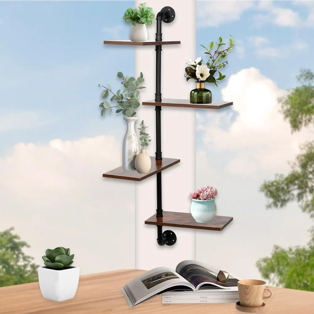 Versatile Wall Mounted Plant Stand with 4-Tier Rotating Design