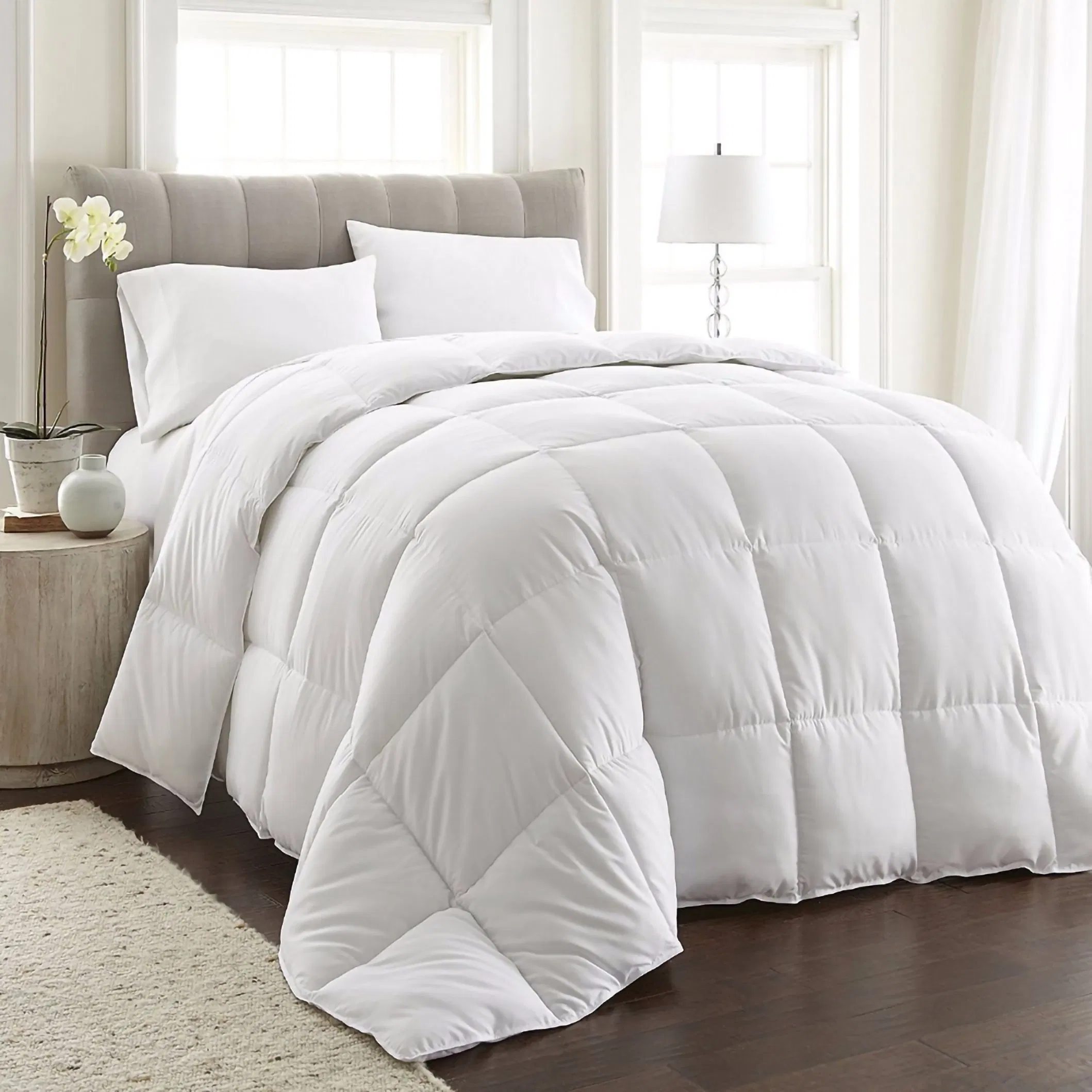 Down Alternative Bedding Comforter Duvet Insert, King, White, Light