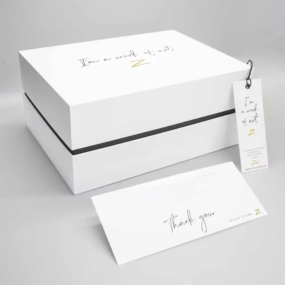 Custom Luxury High Quality Rigid Cardboard Packaging White Removable Lid Paper Gift Boxes with Neck