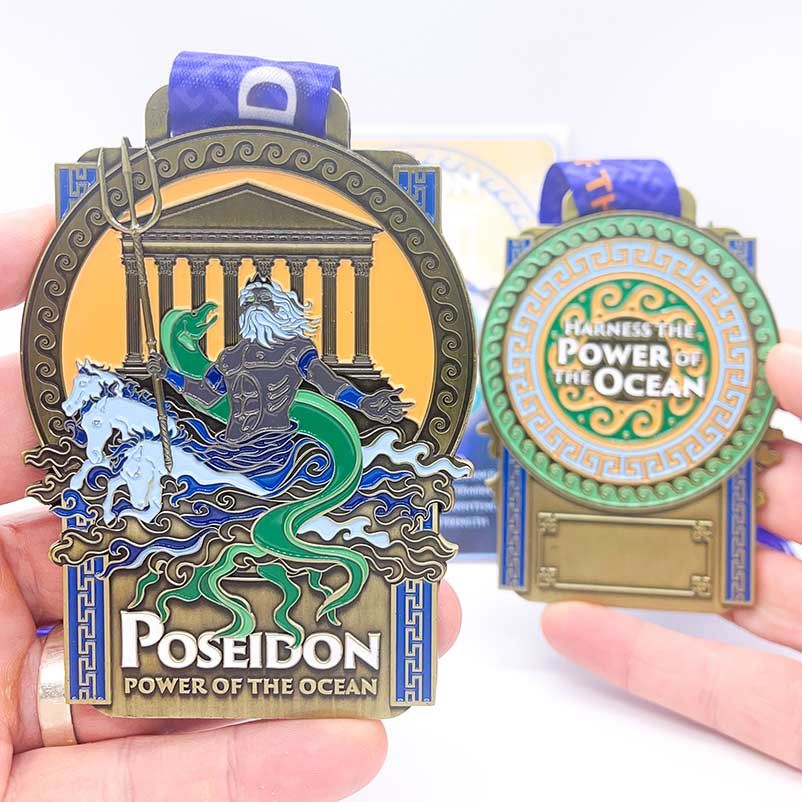 Custom Track and Field Ribbons Die Struck Cooking Event Medallions Silver Badminton Medal