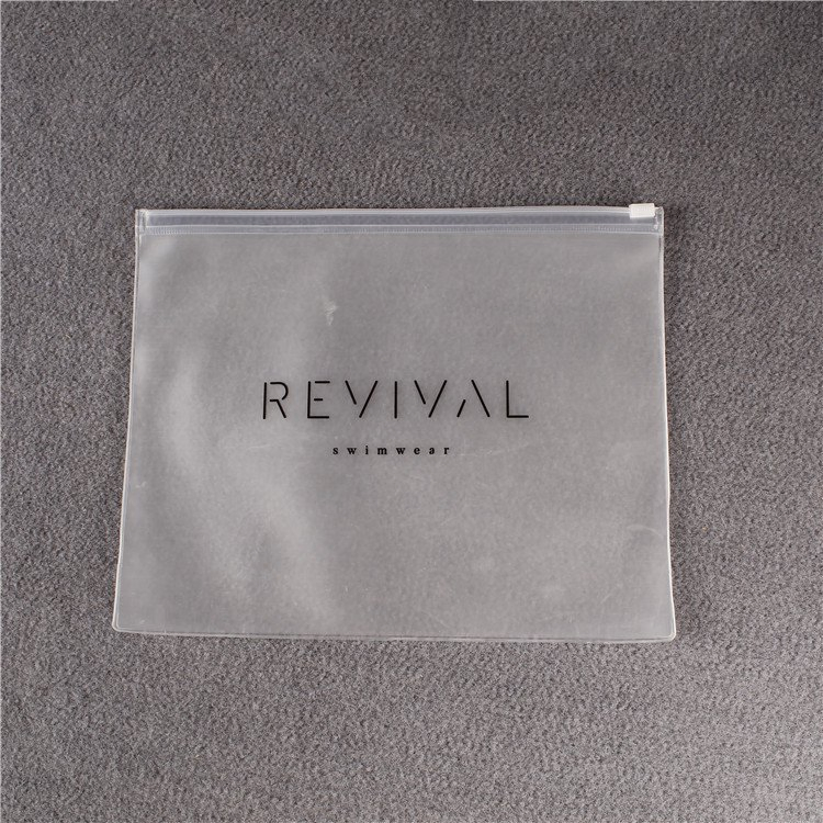Customized Matte Frosted Slider Ziplock PVC Packaging Bag for Swimwear Socks Clothing Free Design