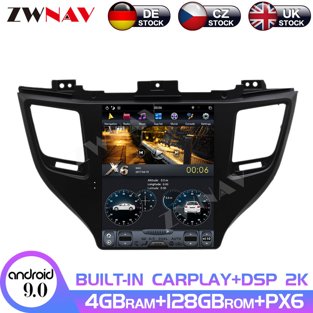 128GB Tesla Screen for Hyundai Tuscon 2015 2016 2017 2018 2019 Android 9.0 Car Multimedia Player GPS Navi Auto Radio Stereo Unit