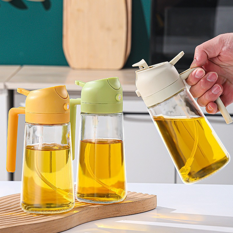Kitchen Tool Oil Sprayer One Key Control 2 in 1 Atomized Bottle for Daily Cooking
