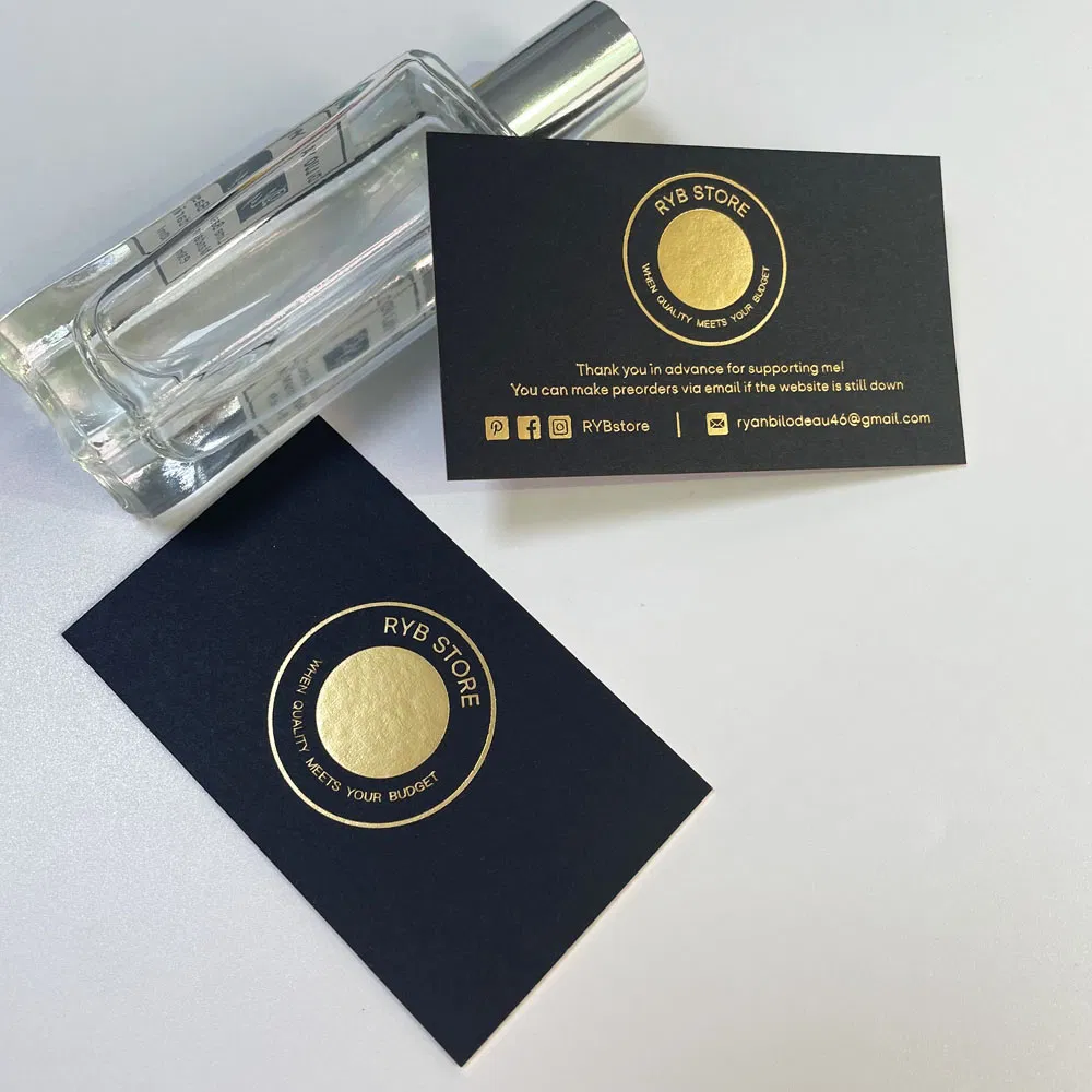 Top Quality Luxury Custom Gold Foiled Logo Business Card Advertising Postcard Company Promotion Business Card for Small Business