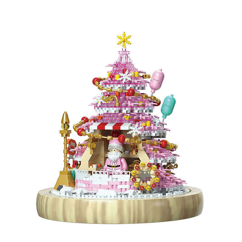 Education Christmas Toy Particle Building Blocks Assemble Toy Christmas Tree Model Mini Brick Creative DIY Christmas Decoration Gift Building Block Set for Girl