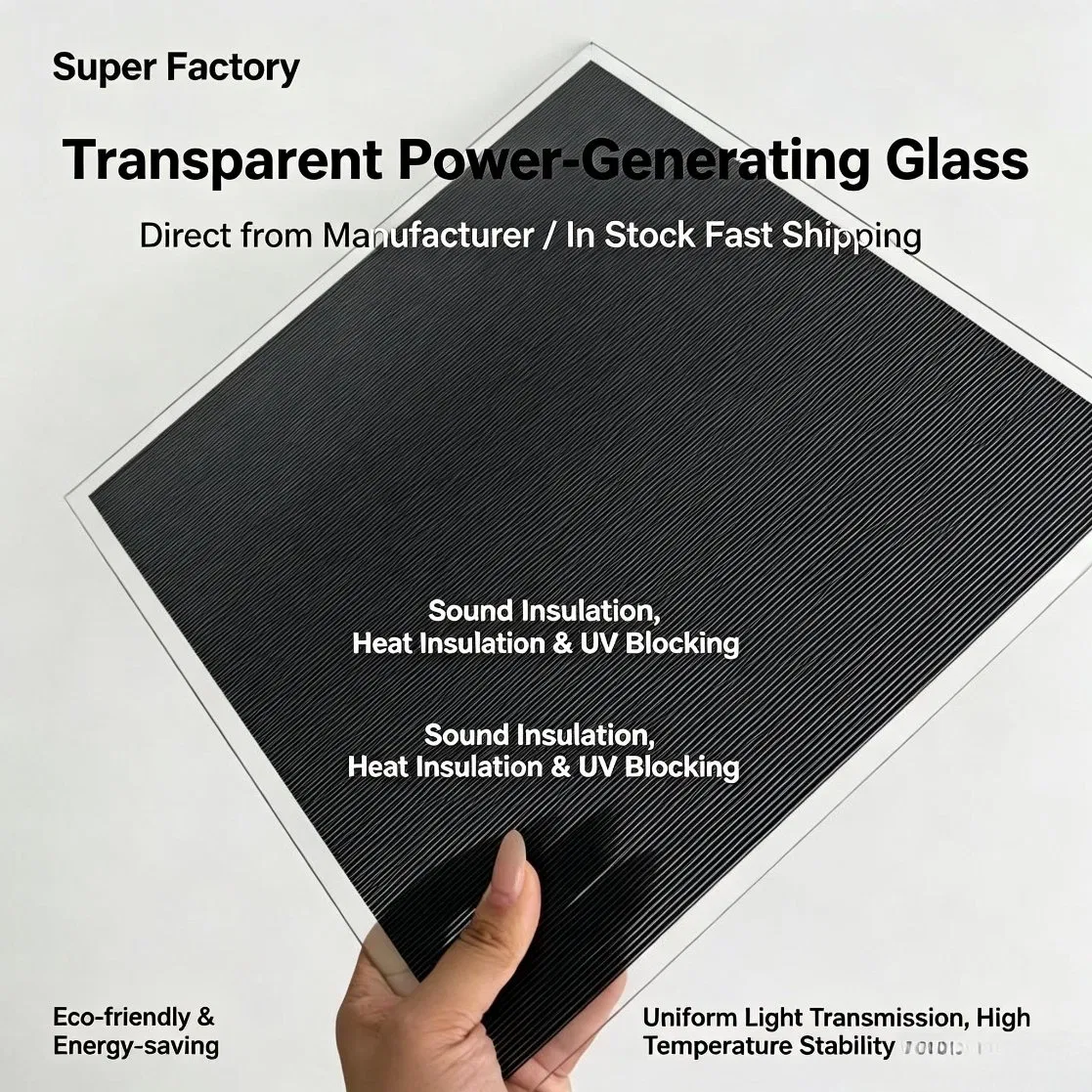 Self-Luminous Solar Generating Curtain Wall Glass Factory Supply