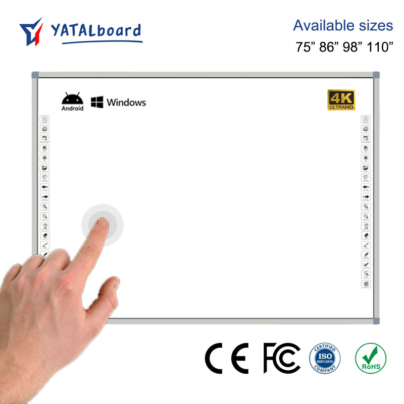 75 86 98 110 Inch Zero Optical Bonding 4K IR Iwb School 20 40 Touch Screen Interactive Electronic Projector Writing White Board Whiteboard for Classroom