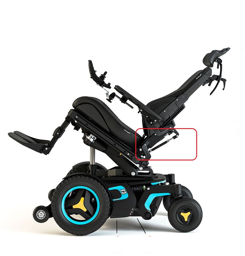 Adjustable Locking Gas Struts for Medical High-Back Push Chair