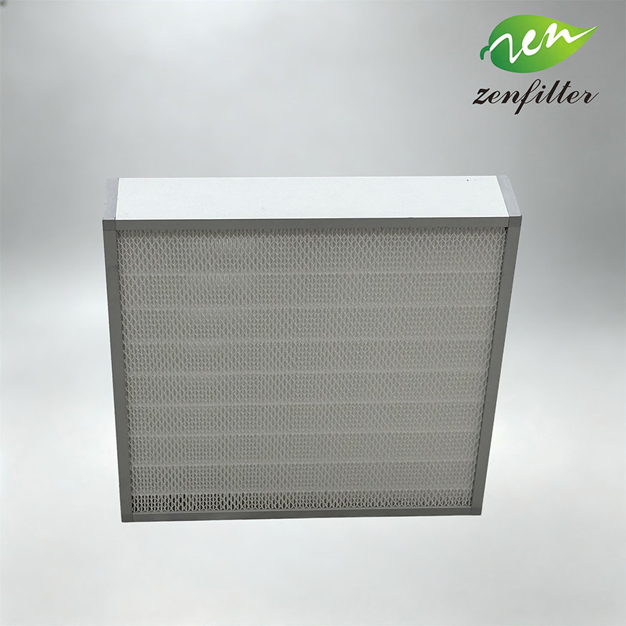 Corrosion Resistant Mini Pleat HEPA Filter for Chemical Industry Air Handling System