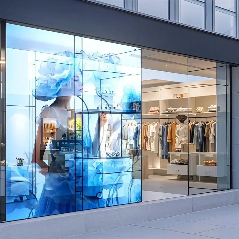 Fast Installation Transparent Self-Adhesive Flexible LED Screen Glass Film LED Display Screen for Shopping Mall