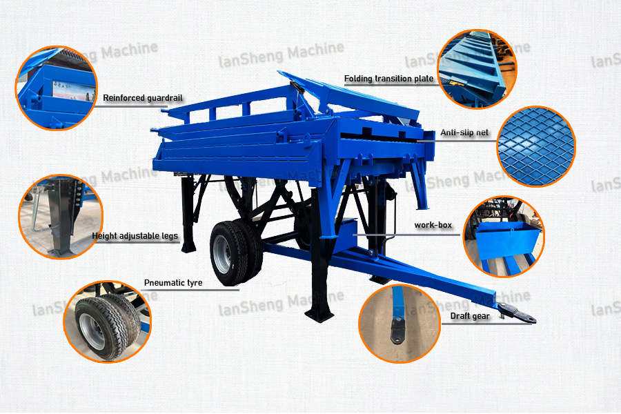 Lansheng Loading Ramp Forklift Dock Ramp Mobile Load Ramp Dock Ramp