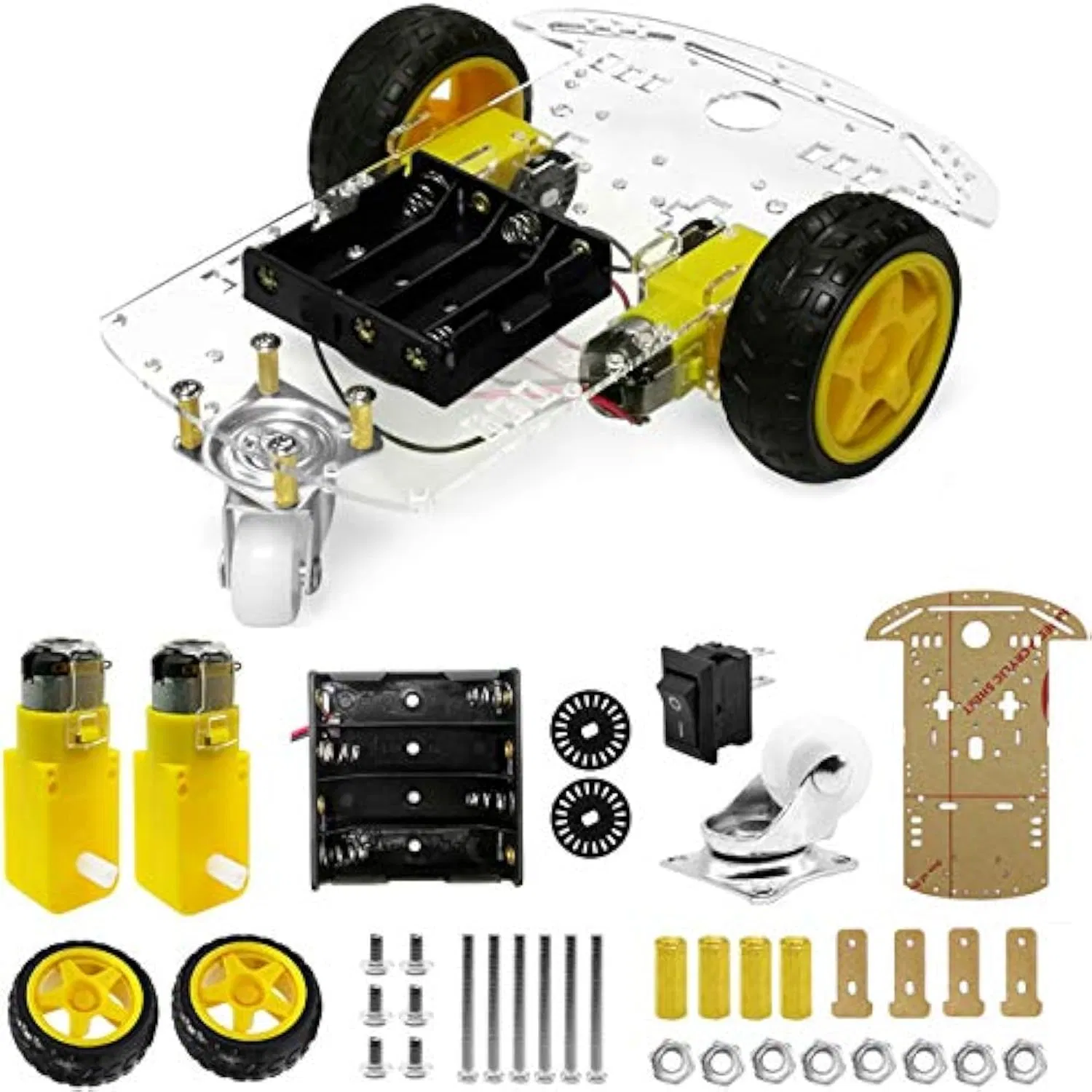 2WD DIY Electric Smart Robot Car Chassis Kit Children Stem Creative Scientific Programming Learning Educational Smart Robot Toys for Arduino