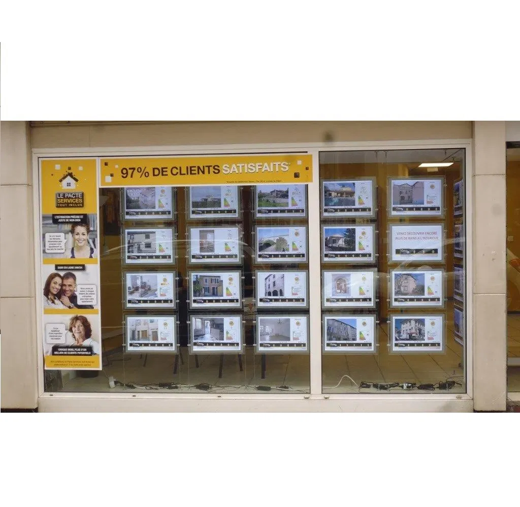 Row Column Hanging Wall Window Acrylic Crystal Display Menu Advertising Light Box