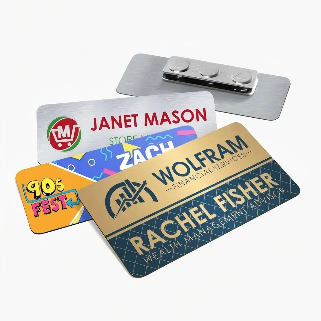 Personalized Logo Custom Sublimation Employee ID Name Tag Badge Blanks Metal Magnetic Name Badge