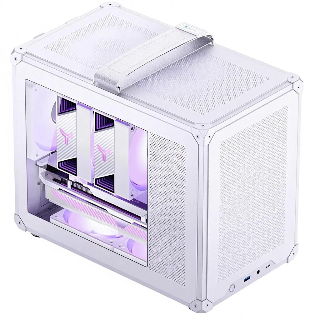 Jonsbo C6 Max White Micro ATX MID Tower Metalpc Case Mesh Chassis 1-Side Penetration Compact Design Tool-Free Panels 170mm CPU