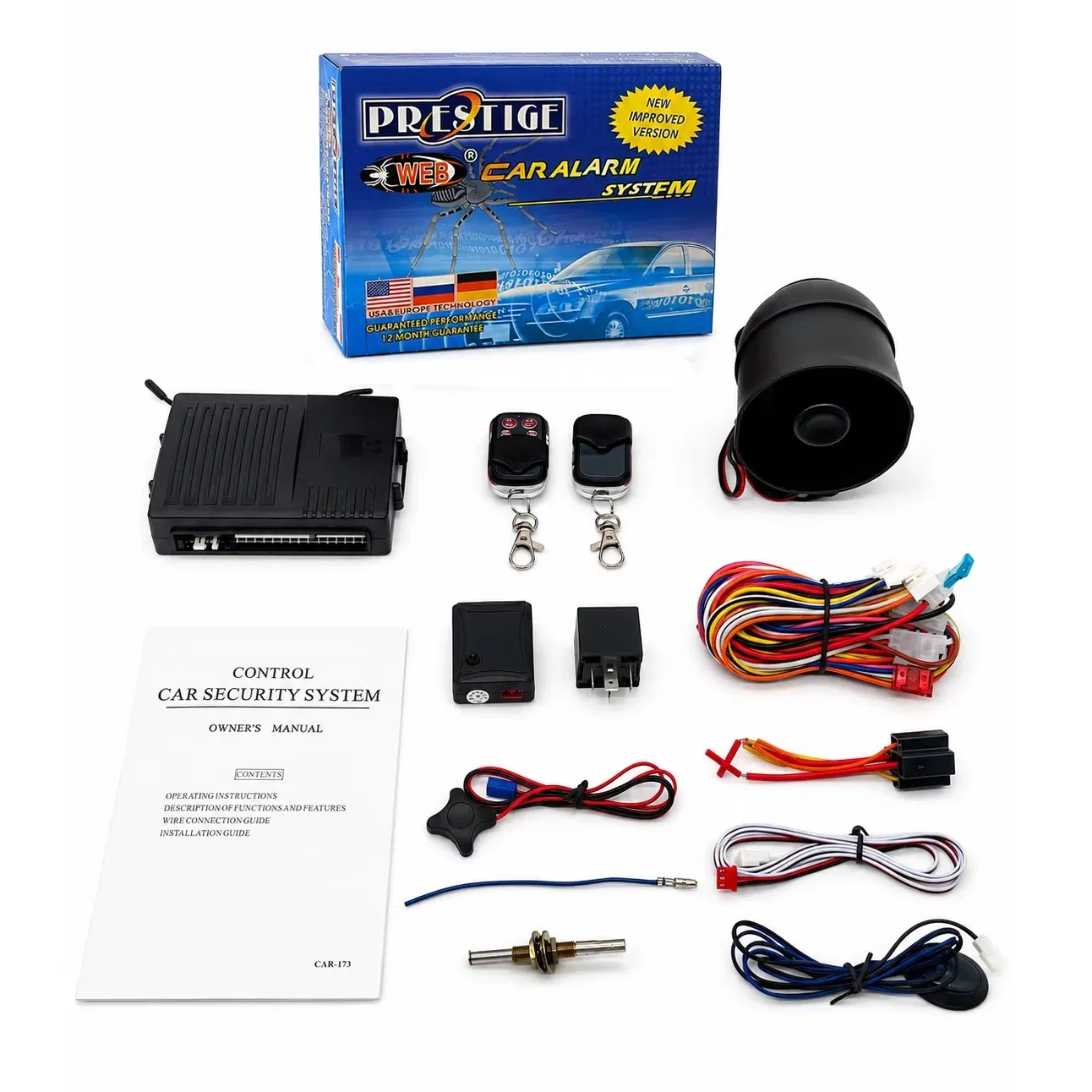 Africa Market Car Alarm System 433MHz Keyless Entry System Engine Cut-off/Lock/Unlock Trunk Release Alarms