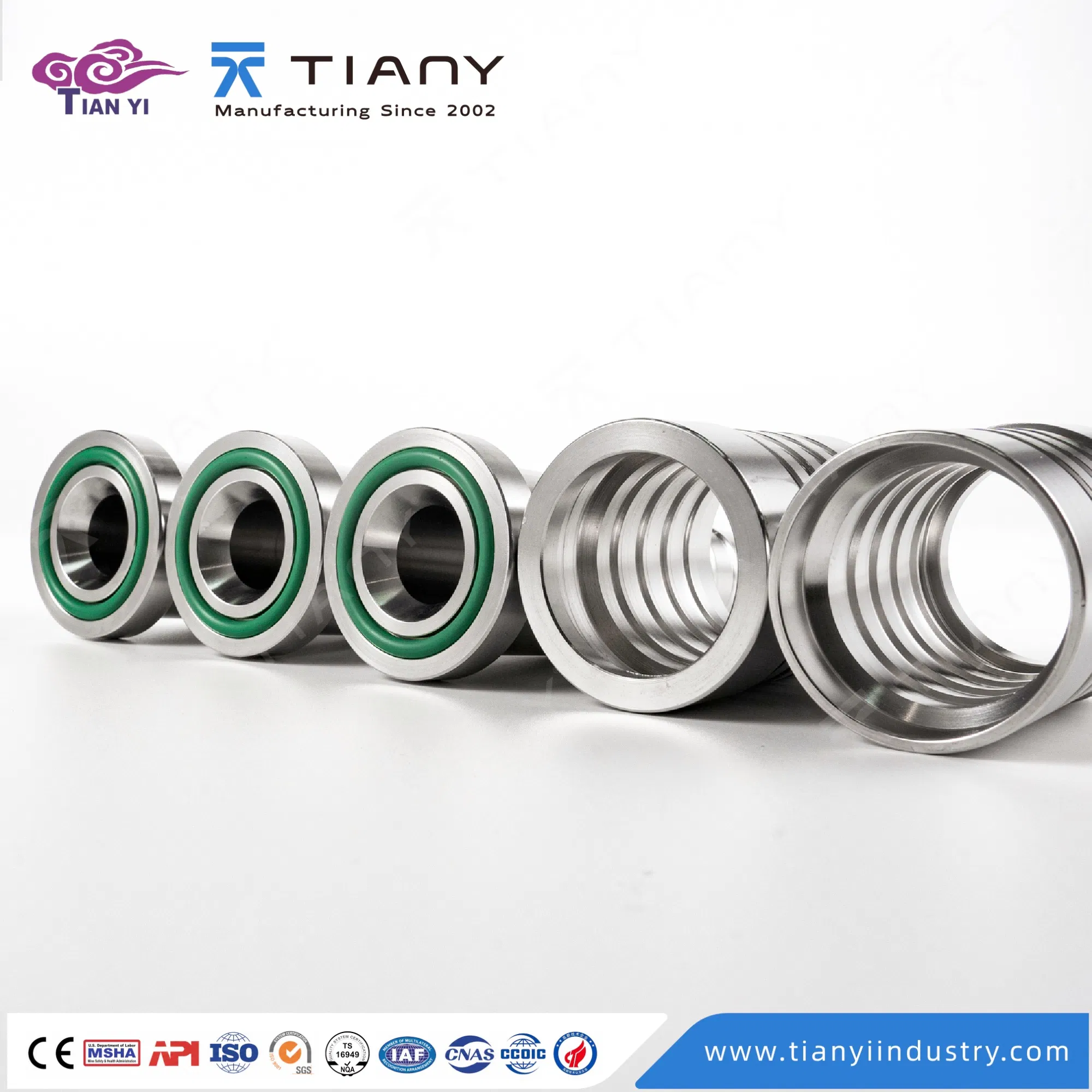 Anti-Corrosion Zinc Plated Carbon Steel Ferrule Model 00210 Specialized for SAE R1at DIN20022 2sn Braided Hydraulic Hose Crimping